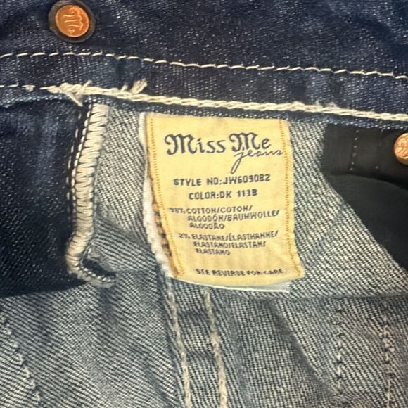 Miss Me Bootcut Jeans Womens 29 Horseshoe Star Rhinestone Flap Pocket Bling - Picture 4 of 6